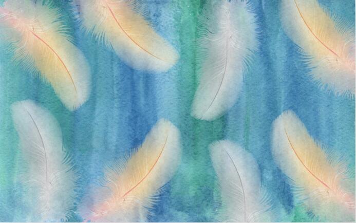 3D Blue Feather Wall Mural Wallpaper 2284- Jess Art Decoration