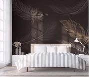 3D Black Feather Wall Mural Wallpaper 1615- Jess Art Decoration