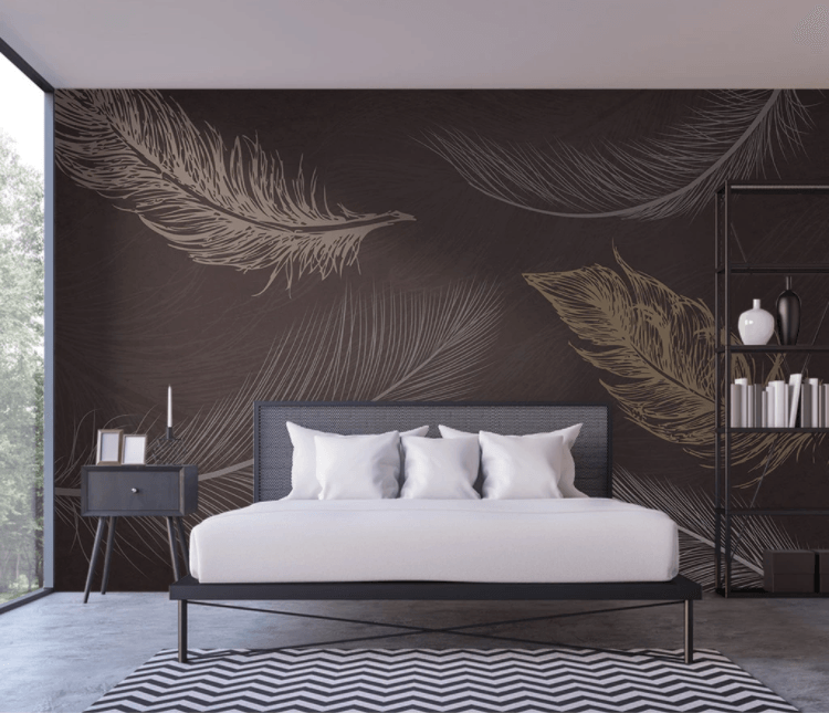 3D Black Feather Wall Mural Wallpaper 1615- Jess Art Decoration