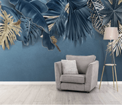 3D Blue Leaves Squirrel Bird Wall Mural Wallpaper 1538- Jess Art Decoration