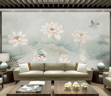 3D Lotus Leaves Bird Wall Mural Wallpaper 1415- Jess Art Decoration