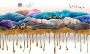 3D Mountains Elk Bird Wall Mural Wallpaper 1303- Jess Art Decoration
