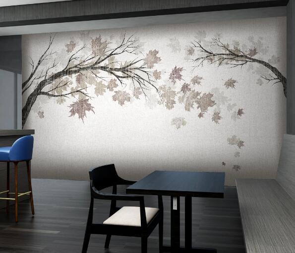 3D Maple Leaves Branch Wall Mural Wallpaper 1248- Jess Art Decoration