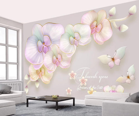 3D Phalaenopsis Butterfly Wall Mural Wallpaper 1882- Jess Art Decoration