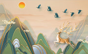 3D Mountains Elk Bird Wall Mural Wallpaper 1872- Jess Art Decoration
