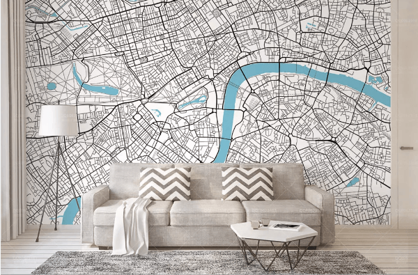 3D London Map Wall Mural Wallpaper 666- Jess Art Decoration