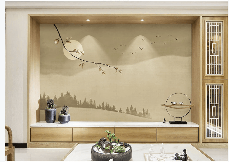 3D Hand Painted Chinese Landscape Painting Wall Mural Wallpaper 11- Jess Art Decoration