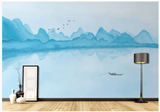 3D Hand Painted Blue Mountains Wall Mural Wallpaper 1- Jess Art Decoration