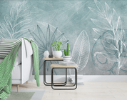 3D Blue Leaves Wall Mural Wallpaper 25- Jess Art Decoration