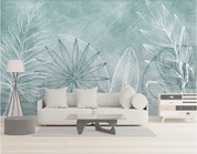 3D Blue Leaves Wall Mural Wallpaper 25- Jess Art Decoration