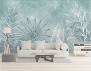 3D Blue Leaves Wall Mural Wallpaper 25- Jess Art Decoration