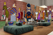 3D Red Barbershop Hair Salon Barber Perm Brick Wall Mural Wallpaper SF075- Jess Art Decoration
