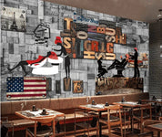 3D Retro Barbershop Letter Eiffel Tower Women Wall Mural Wallpaper SF014- Jess Art Decoration