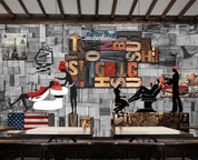 3D Retro Barbershop Letter Eiffel Tower Women Wall Mural Wallpaper SF014- Jess Art Decoration