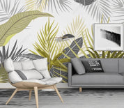 3D Hand Drawn Green Leaves Plant Background Wall Mural Wallpaper LXL- Jess Art Decoration