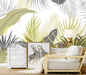 3D Hand Drawn Green Leaves Plant Background Wall Mural Wallpaper LXL- Jess Art Decoration