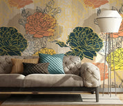 3D Hand Drawn Floral Pattern Wall Mural Wallpaper LQH 150- Jess Art Decoration