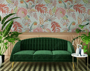 3D Hand Drawn Tropical Pink Leaf Wall Mural Wallpaper LQH 303- Jess Art Decoration