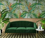 3D Hand Drawn Tropical Green Leaf Wall Mural Wallpaper LQH 376- Jess Art Decoration