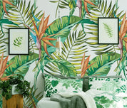 3D Hand Drawn Tropical Green Leaf Wall Mural Wallpaper LQH 376- Jess Art Decoration