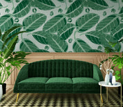 3D Hand Drawn Tropical Green Wall Mural Wallpaper LQH 377- Jess Art Decoration