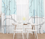 3D Abstract Blue Artistic Curtains and Drapes LQH 23- Jess Art Decoration