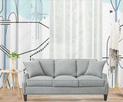 3D Abstract Blue Artistic Curtains and Drapes LQH 23- Jess Art Decoration