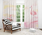 3D Watercolor Animal Flamingo Curtains and Drapes LQH 53- Jess Art Decoration
