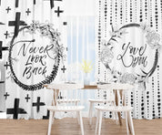 3D Fashion Black White English Geometry Curtains and Drapes LQH 5- Jess Art Decoration