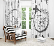 3D Fashion Black White English Geometry Curtains and Drapes LQH 5- Jess Art Decoration