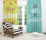 3D Summer Green Yellow Coconut Tree Curtains and Drapes LQH 6- Jess Art Decoration