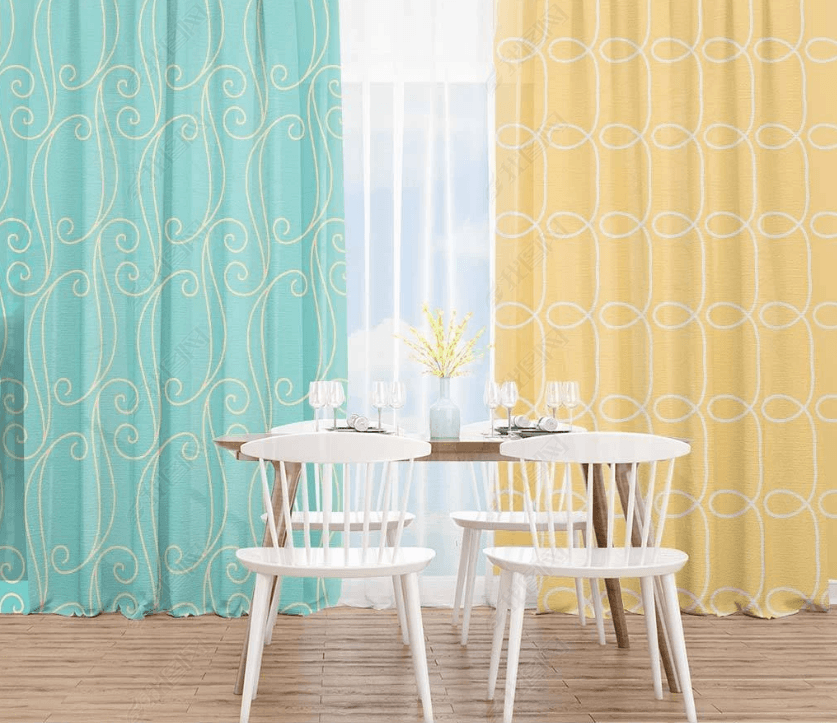 3D Yellow Green Geometric Mosaic Curtains and Drapes LQH 52- Jess Art Decoration