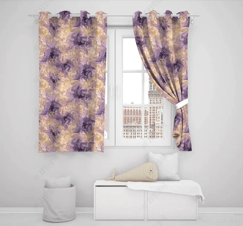 3D Abstract Art Purple Pattern Curtains and Drapes LQH 219- Jess Art Decoration