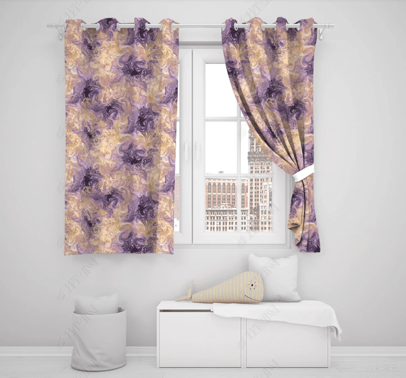 3D Abstract Art Purple Pattern Curtains and Drapes LQH 219- Jess Art Decoration