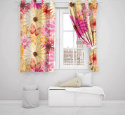 3D Hand Drawn Pink Floral Curtains and Drapes LQH 396- Jess Art Decoration