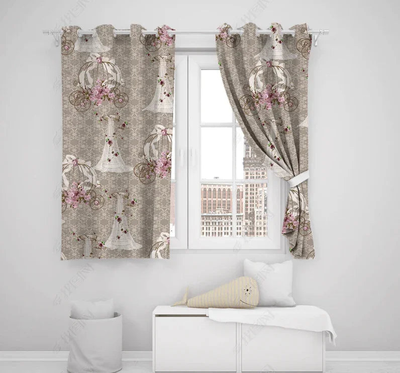 3D Retro Floral Pattern Curtains and Drapes LQH 418- Jess Art Decoration