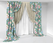 3D Hand Drawn Floral Leaves Curtains and Drapes LQH 6- Jess Art Decoration