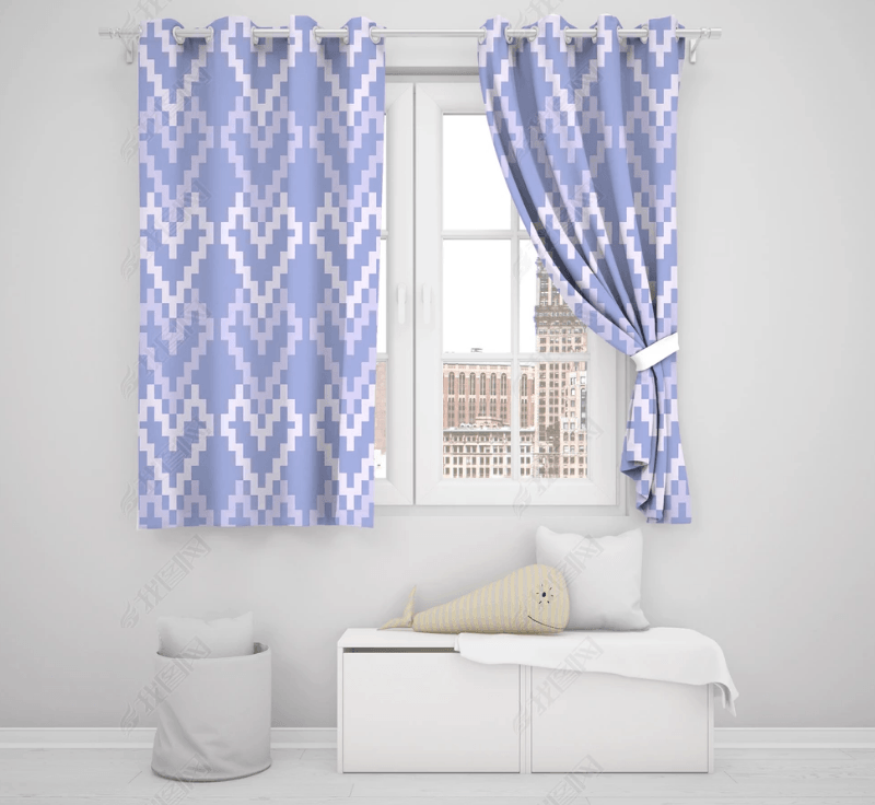 3D Abstract Blue Art Geometric Pattern Curtains and Drapes LQH 31- Jess Art Decoration