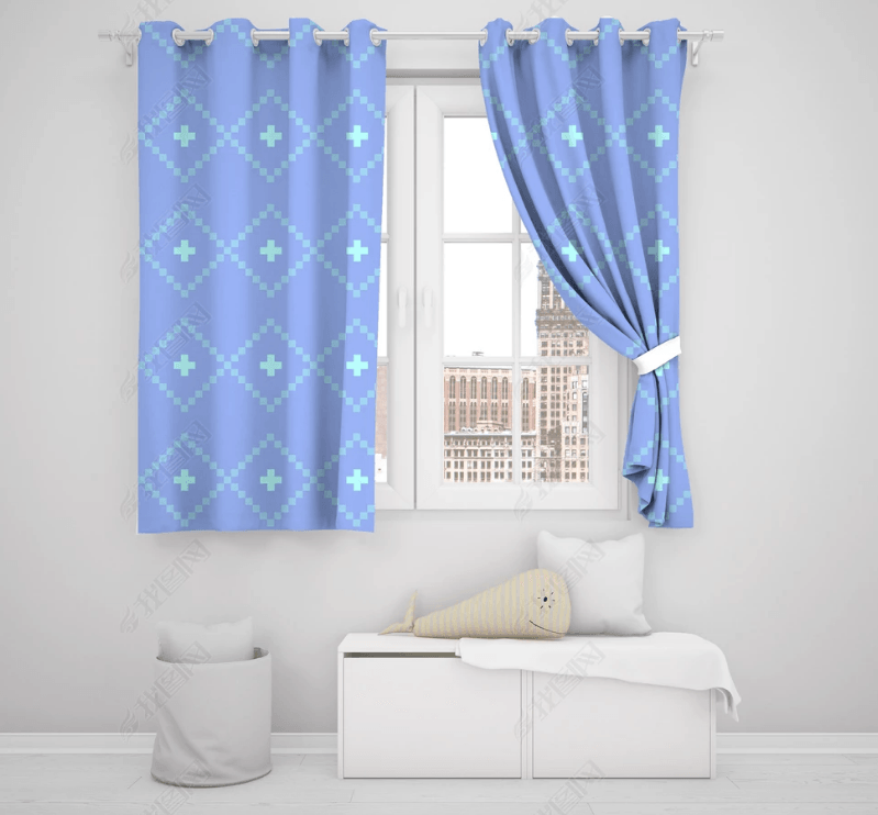 3D Abstract Blue Art Geometric Pattern Curtains and Drapes LQH 34- Jess Art Decoration