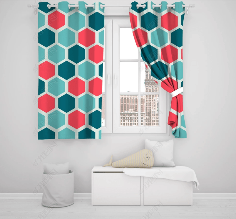 3D Abstract Color Art Geometric Pattern Curtains and Drapes LQH 6- Jess Art Decoration