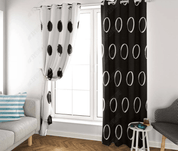 3D Abstract Black White Geometric Circle Curtains and Drapes LQH 21- Jess Art Decoration