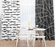 3D Abstract Black Geometry Curtains and Drapes LQH 80- Jess Art Decoration