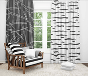 3D Abstract Black Geometry Curtains and Drapes LQH 80- Jess Art Decoration