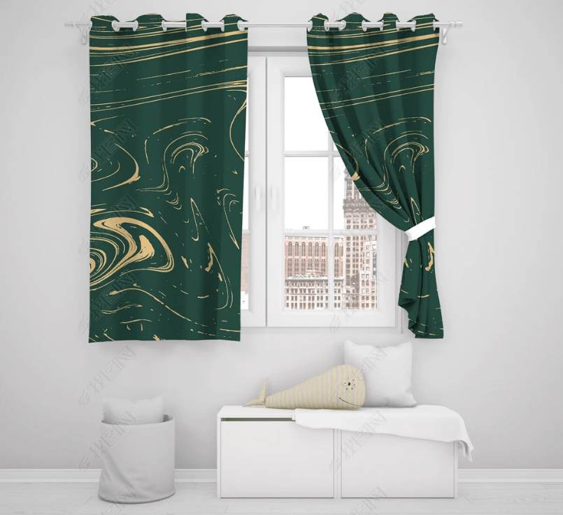 3D Abstract Black Marble Curtains and Drapes LQH 81- Jess Art Decoration