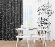 3D Abstract Black Geometric English Alphabet Curtains and Drapes LQH 119- Jess Art Decoration