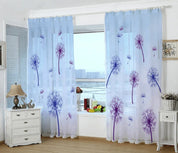 3D Hand Drawn Dandelion Blue Curtains and Drapes LQH 166- Jess Art Decoration