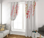 3D Hand Drawn Pink Leaf Pattern Curtains and Drapes LQH 200- Jess Art Decoration