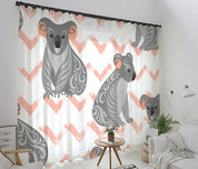 3D Hand Drawn Cartoon Animal Koala Curtains and Drapes LQH 264- Jess Art Decoration