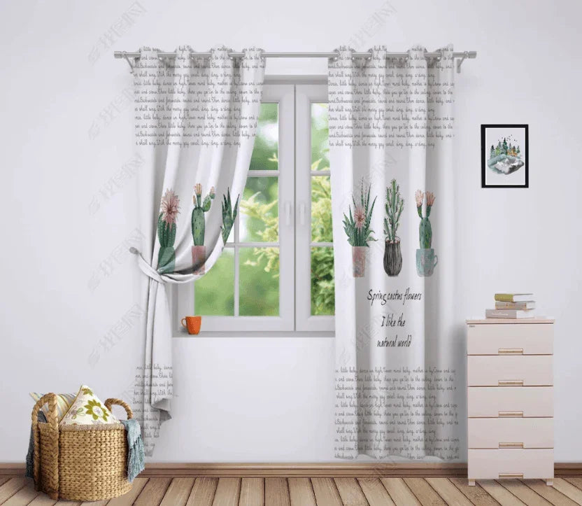 3D Hand Drawn Plant Potted Plant Curtains and Drapes LQH 294- Jess Art Decoration