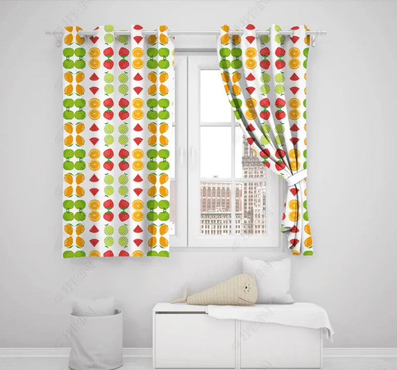 3D Hand Drawn Fruit Pattern Curtains and Drapes LQH 18- Jess Art Decoration
